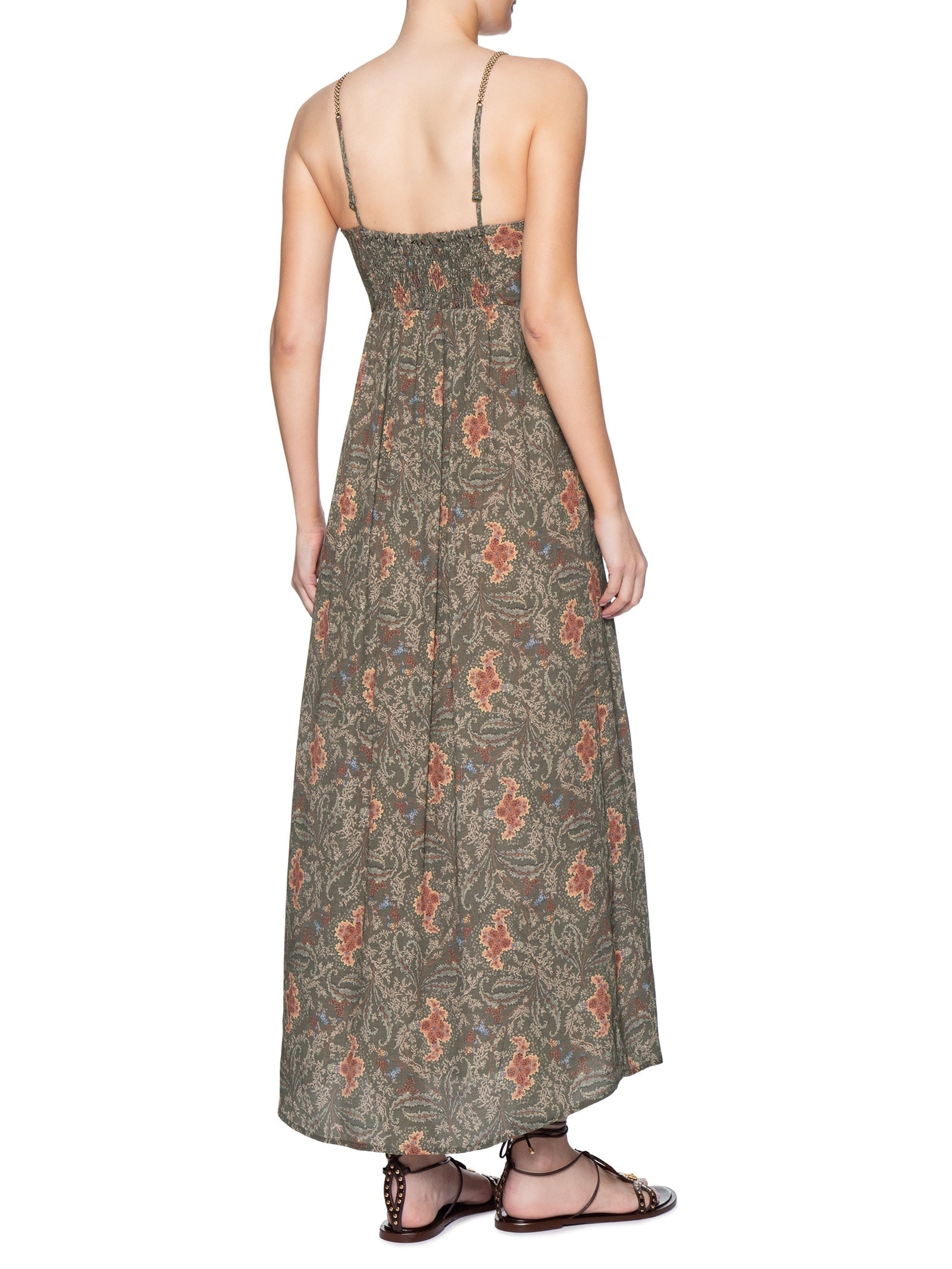 Vestido Midi Estampa Ori Verde Maria Filó