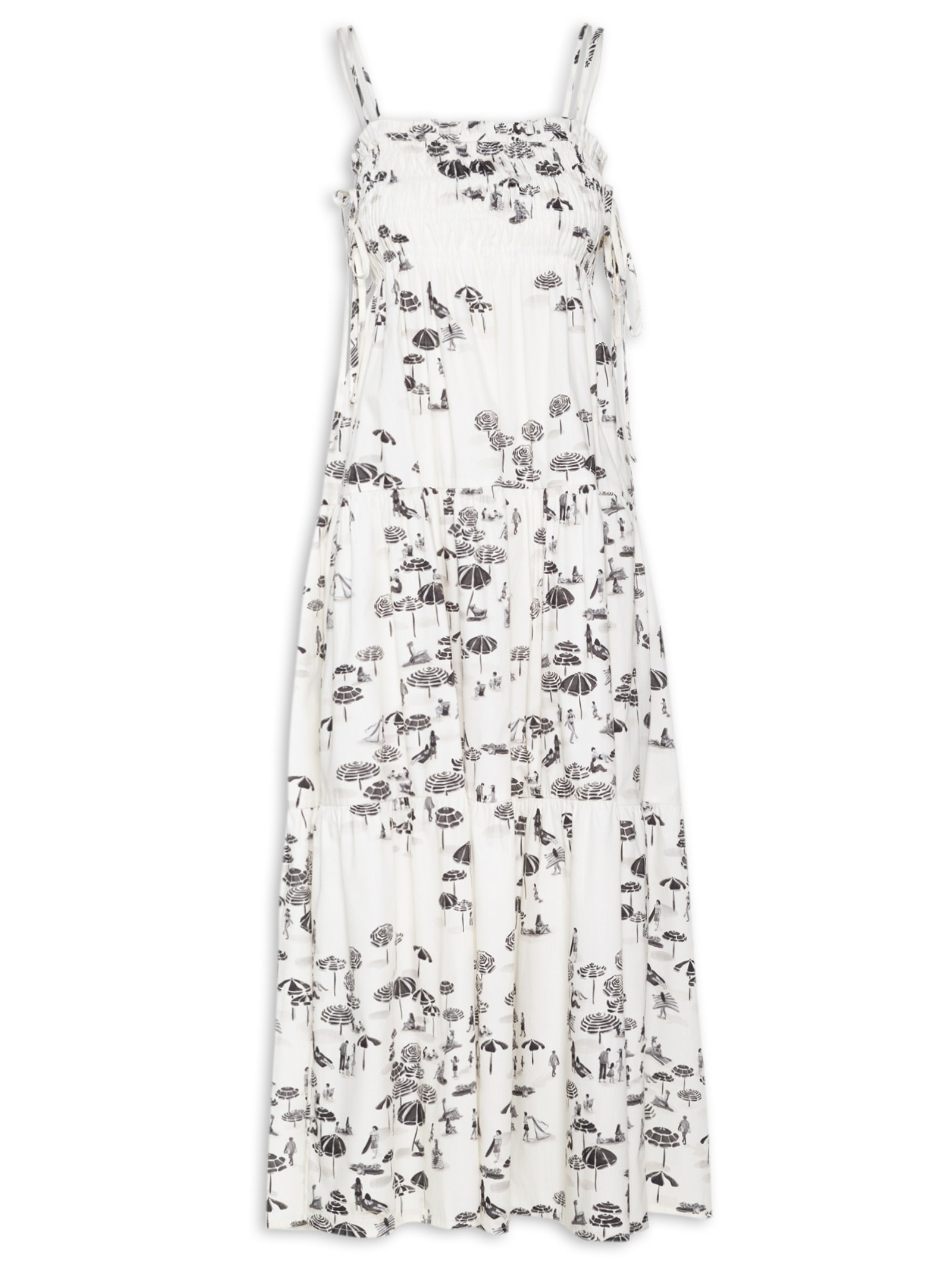 Vestido Midi Estampa Pé na Areia Off White Dress To