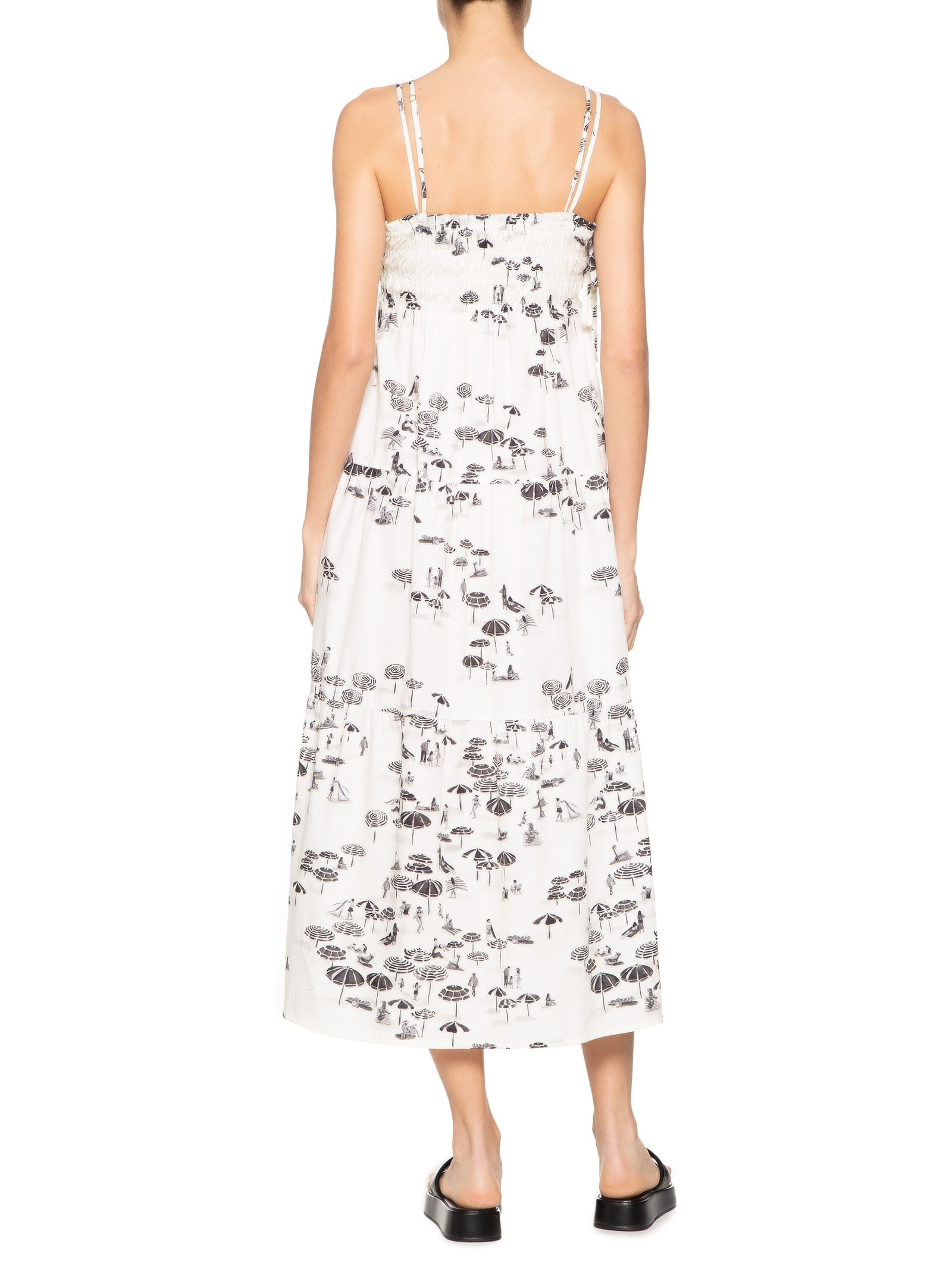 Vestido Midi Estampa Pé na Areia Off White Dress To