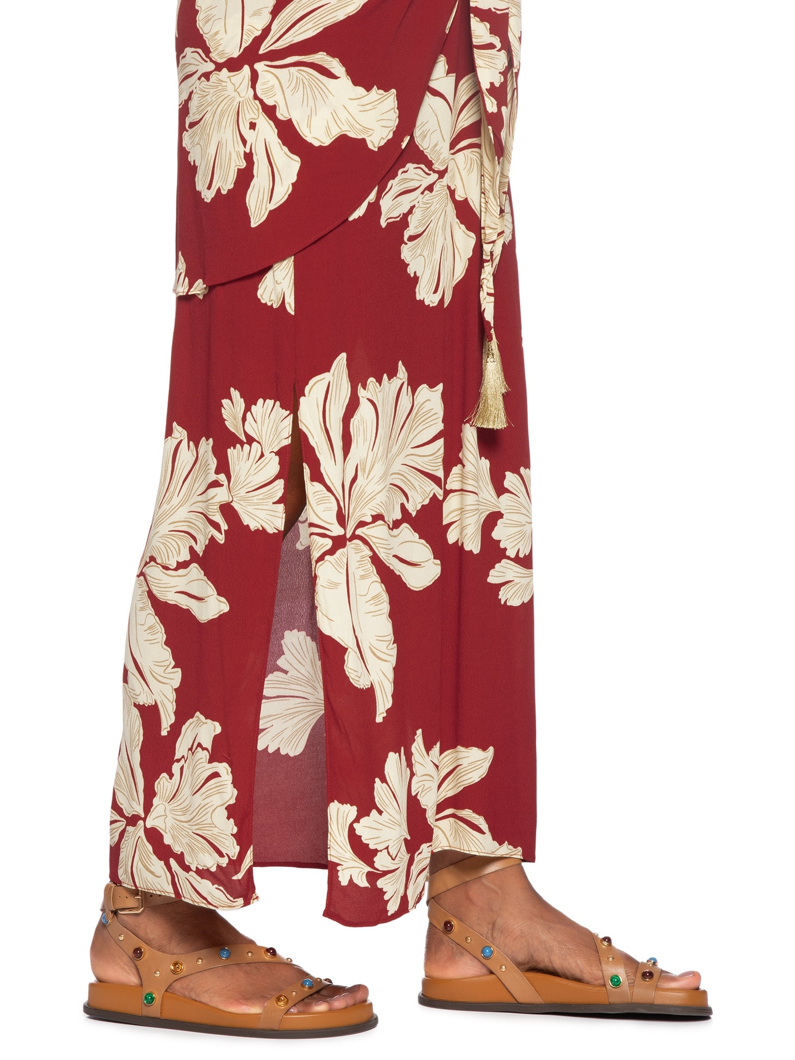 Vestido Midi Estampa Pétala Vermelho Dress To