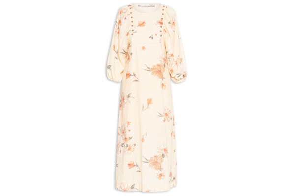 Vestido Midi Estampa Poppy  - Amarelo 