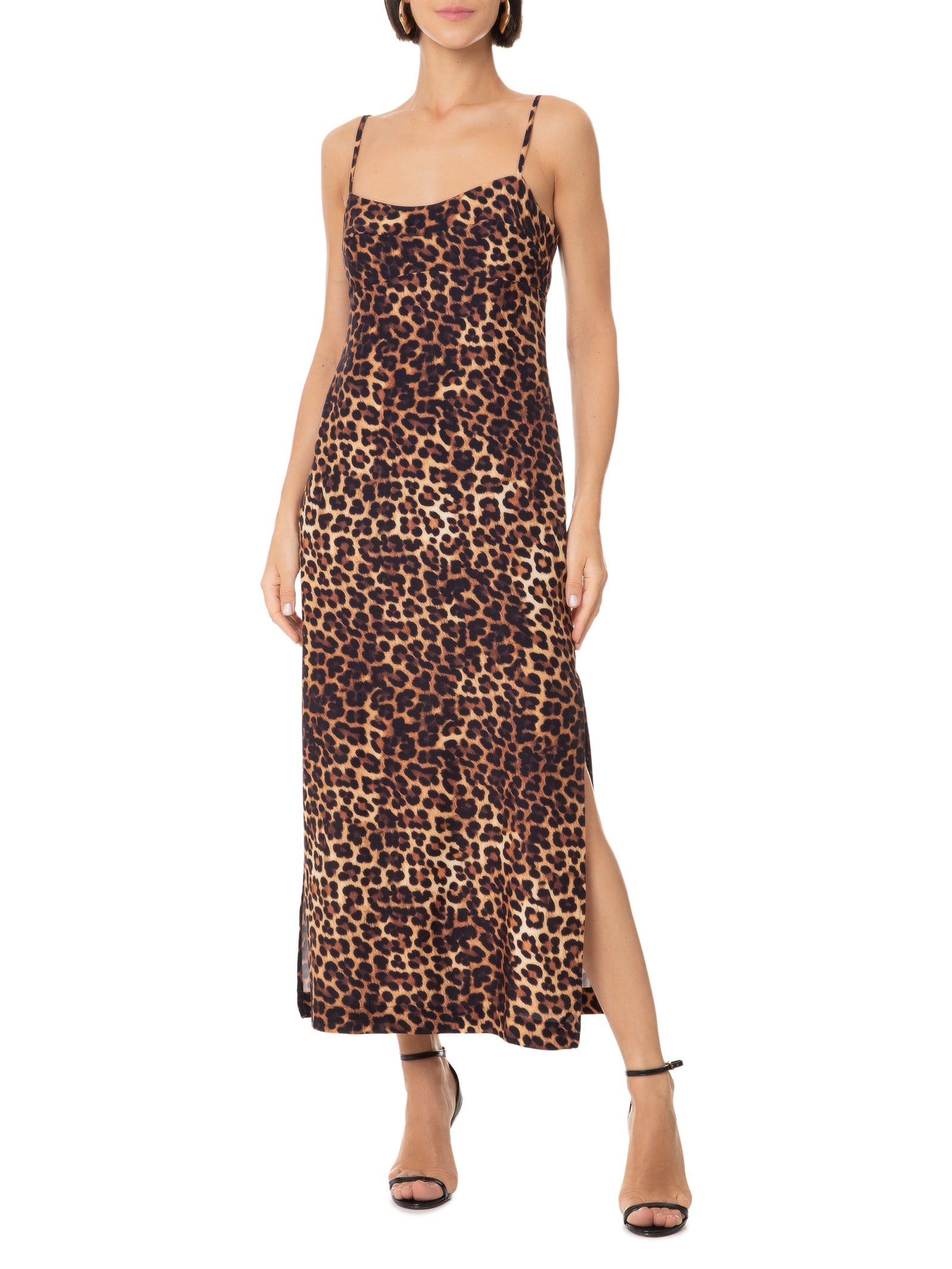 Vestido Midi Estampado Animal Print  Colcci