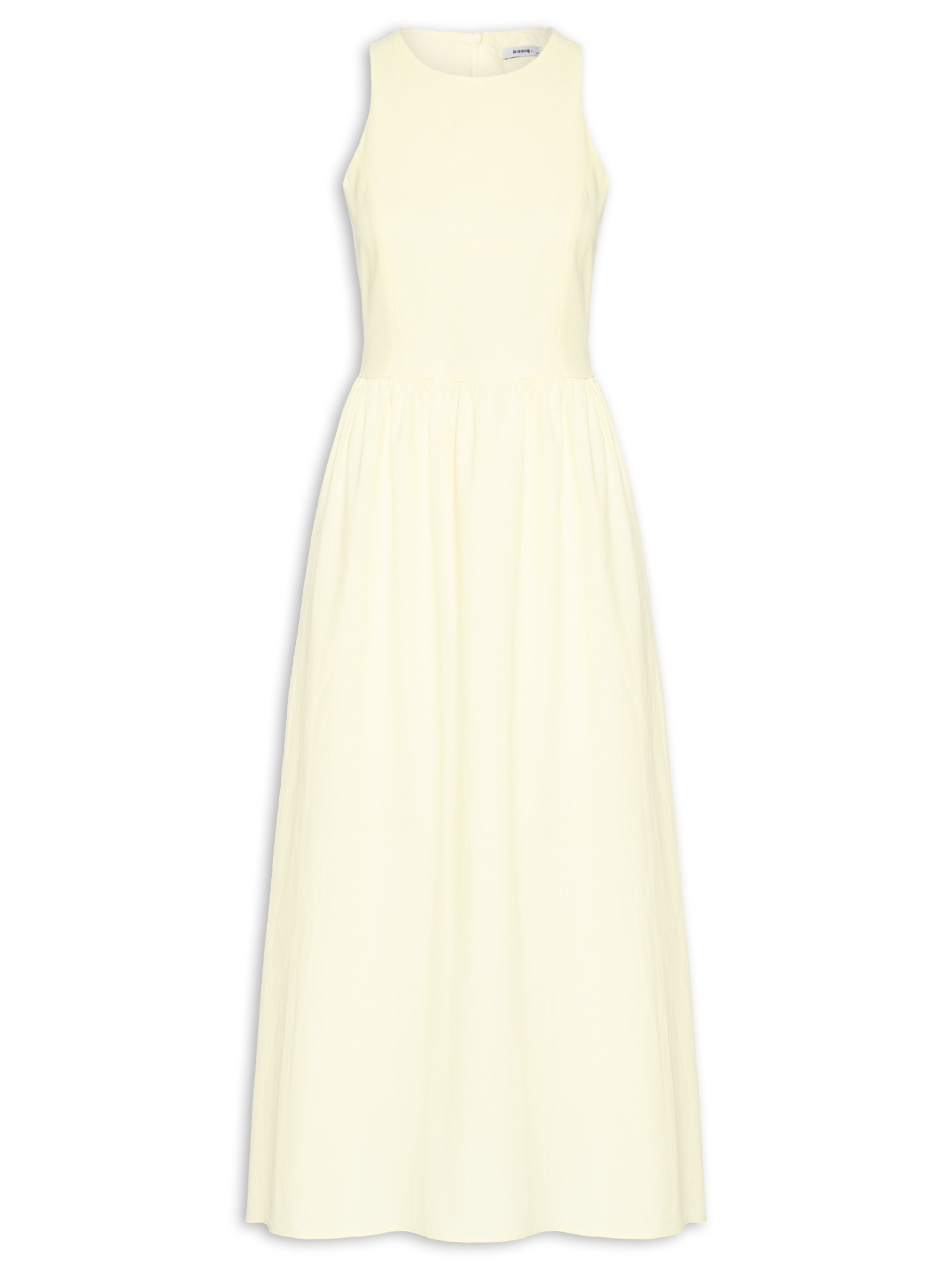 Vestido Midi Evasê Amarelo Basiq