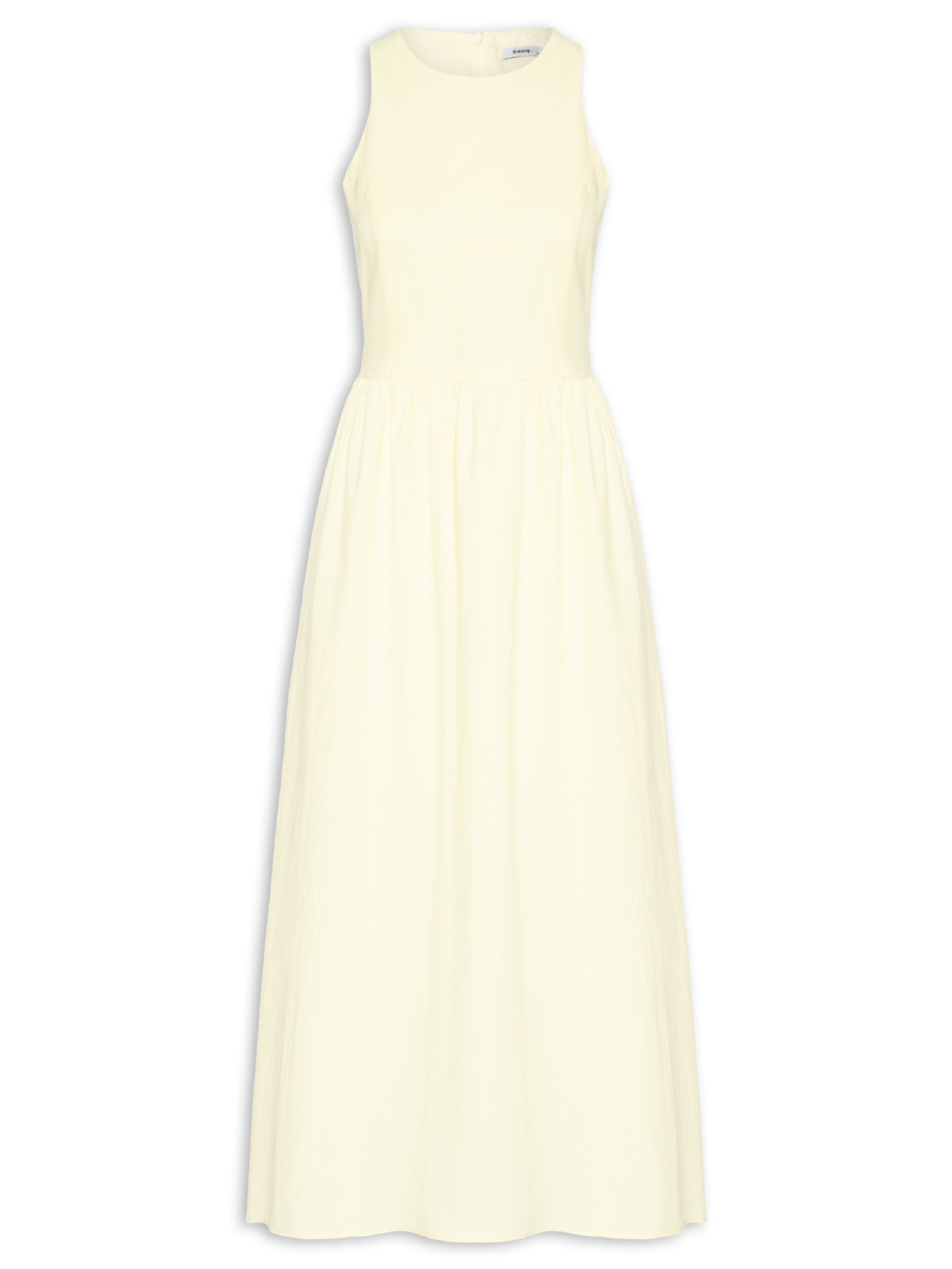 Vestido Midi Evasê Amarelo Basiq