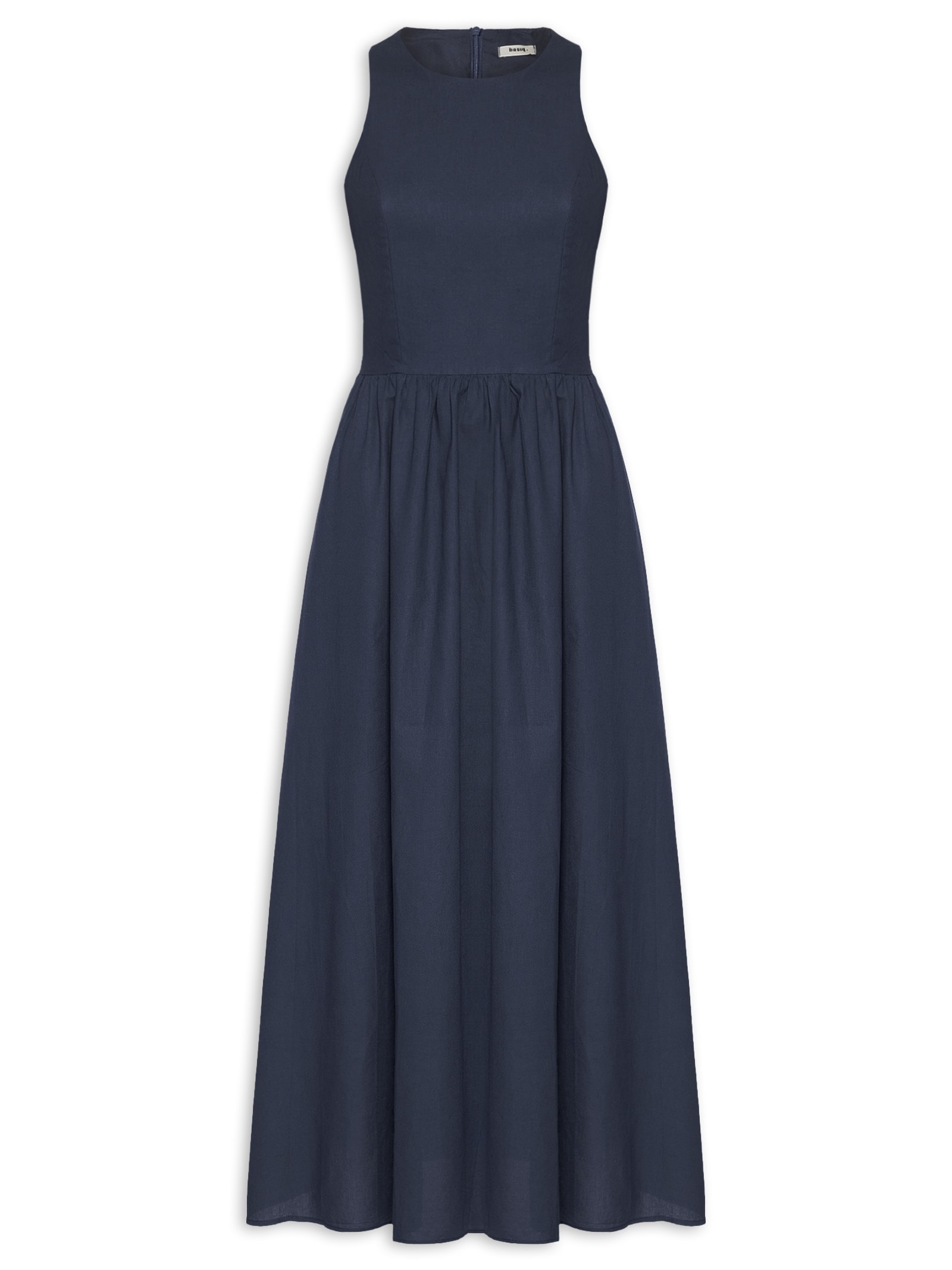 Vestido Midi Evasê Azul Basiq