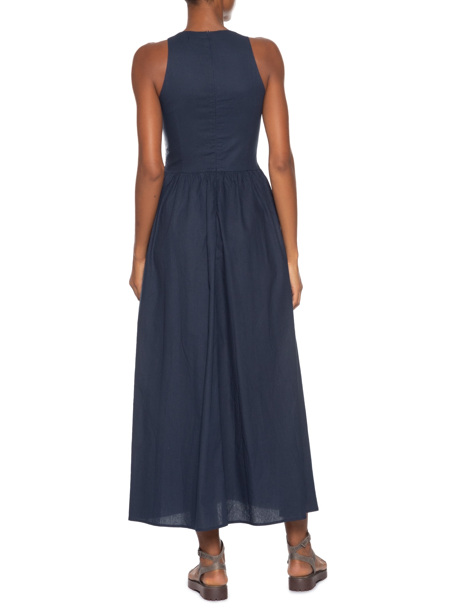 Vestido Midi Evasê Azul Basiq