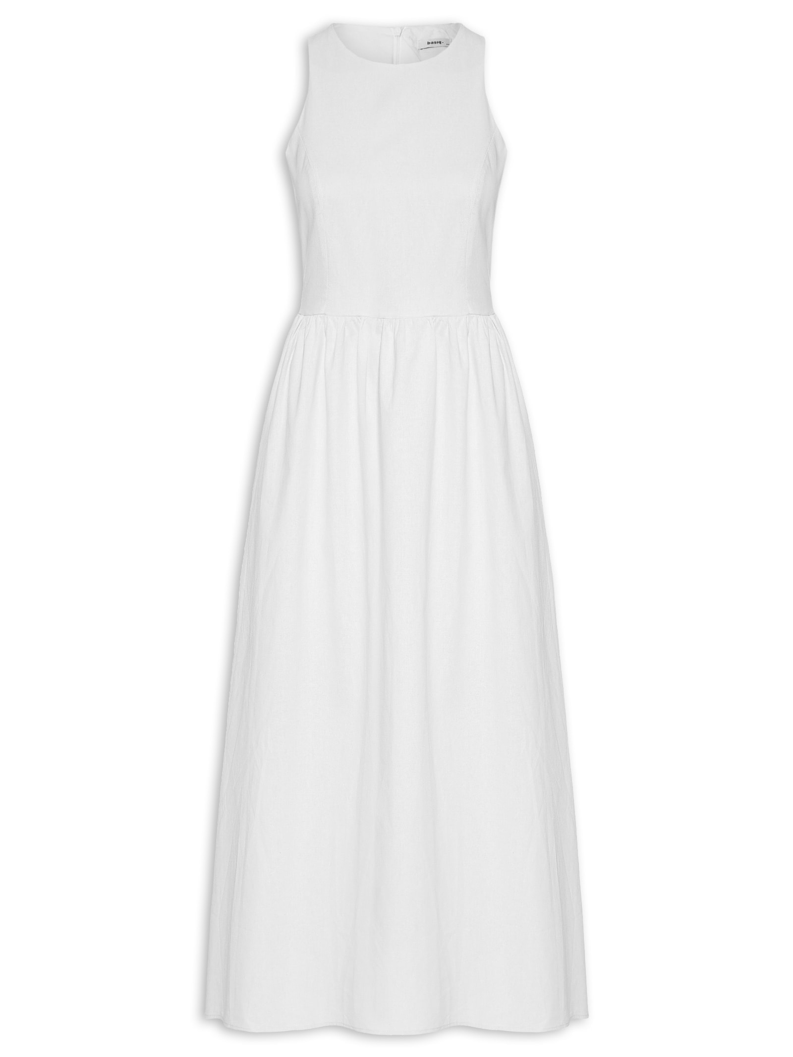 Vestido Midi Evasê Branco Basiq