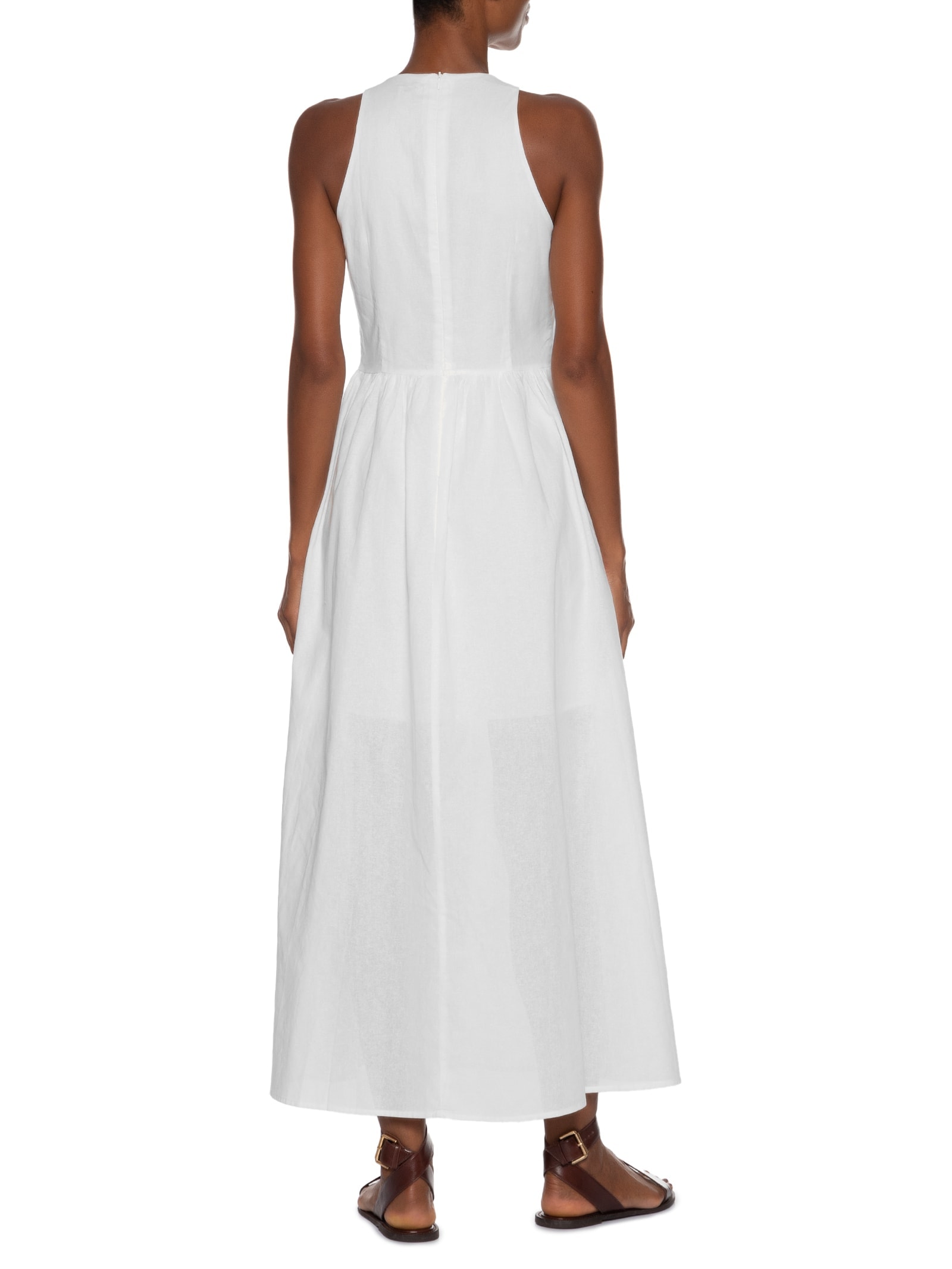 Vestido Midi Evasê Branco Basiq