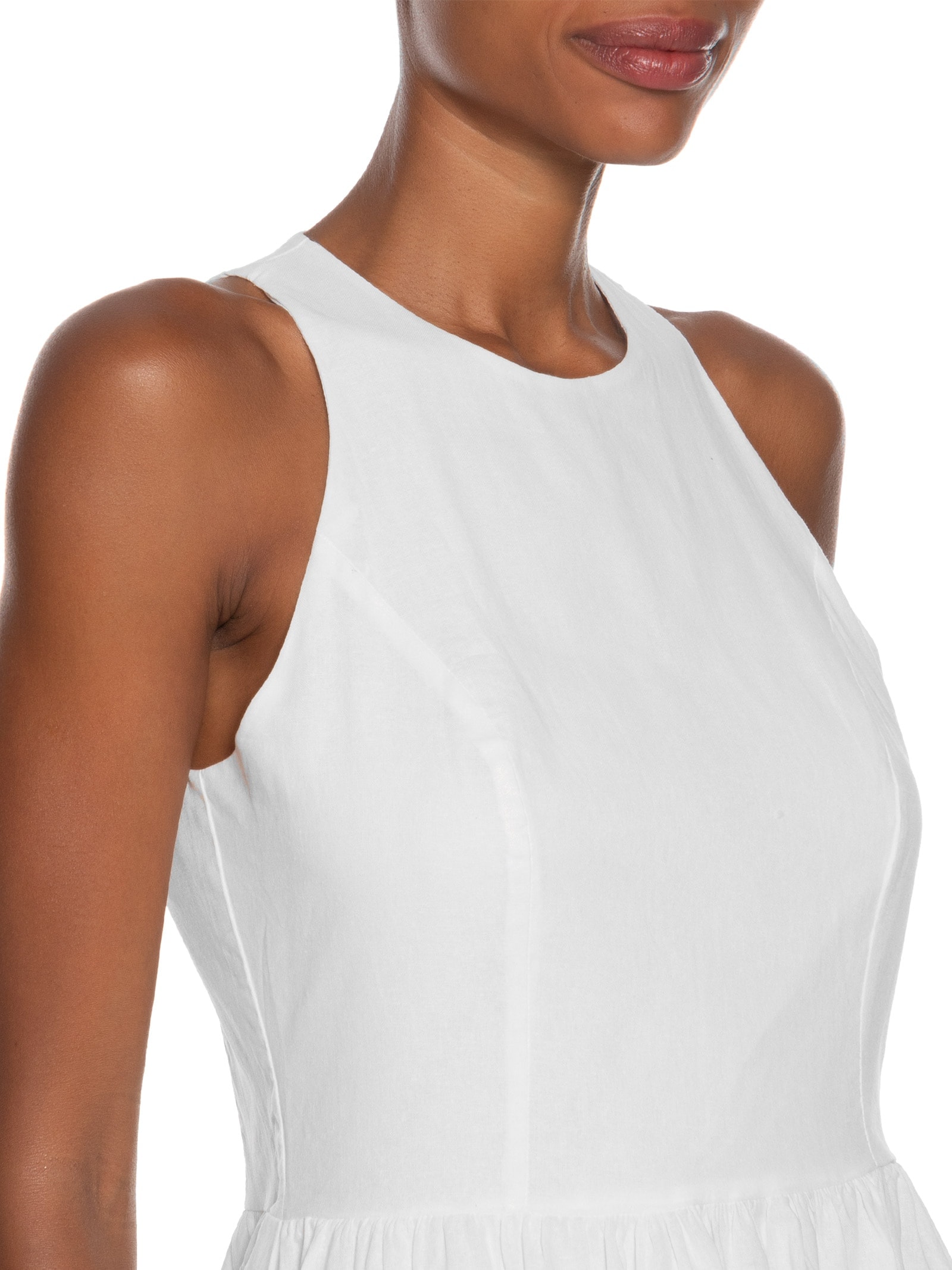 Vestido Midi Evasê Branco Basiq