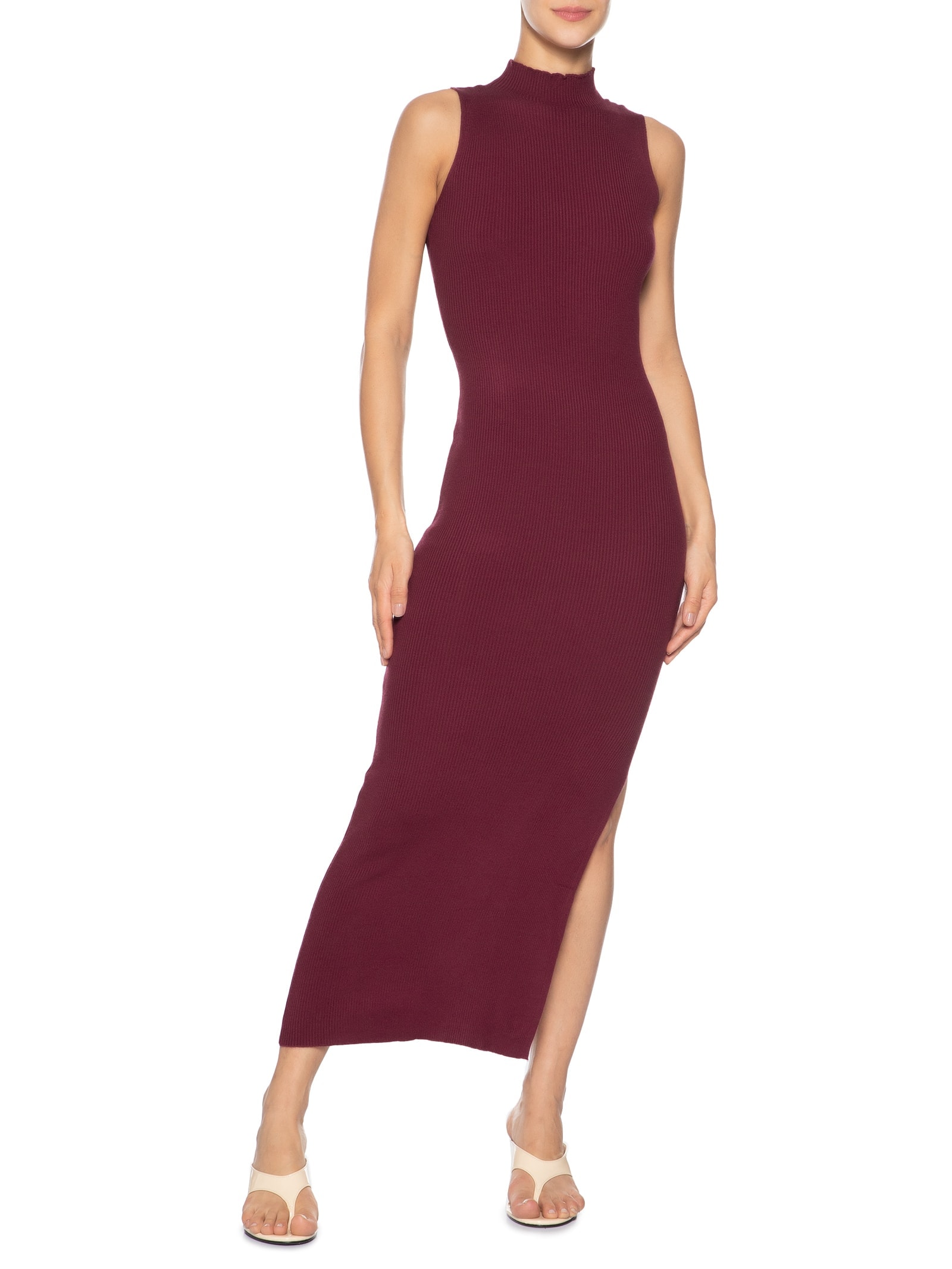 Vestido Midi Feminino Em Tricot Vermelho Market 33