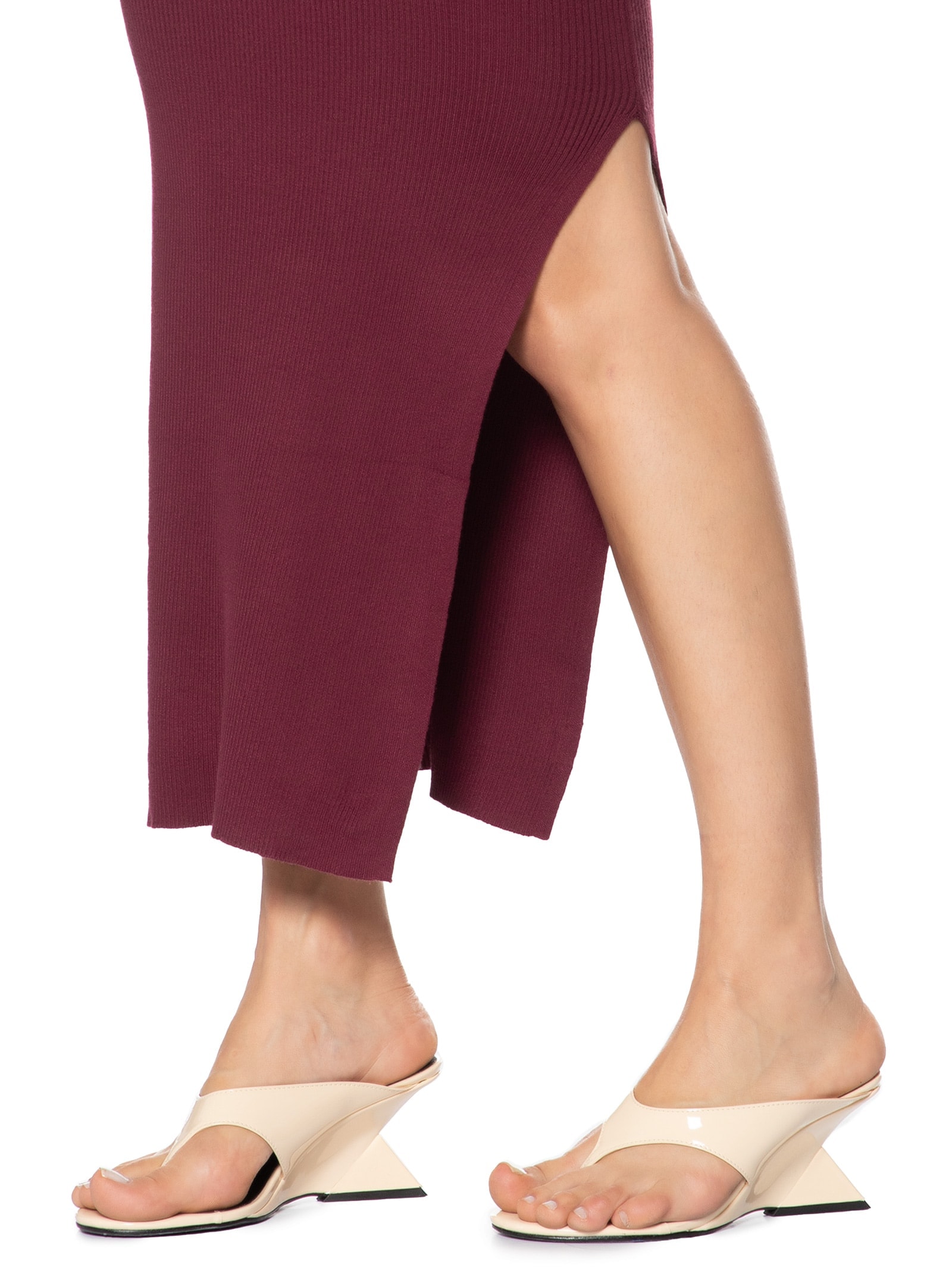 Vestido Midi Feminino Em Tricot Vermelho Market 33