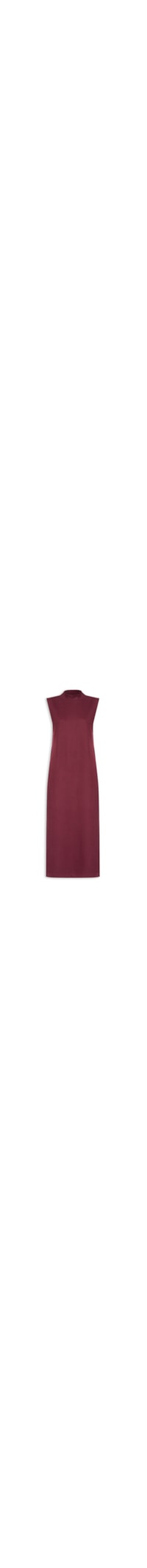 Vestido Midi Fenda Lateral Com Bolso - Vinho