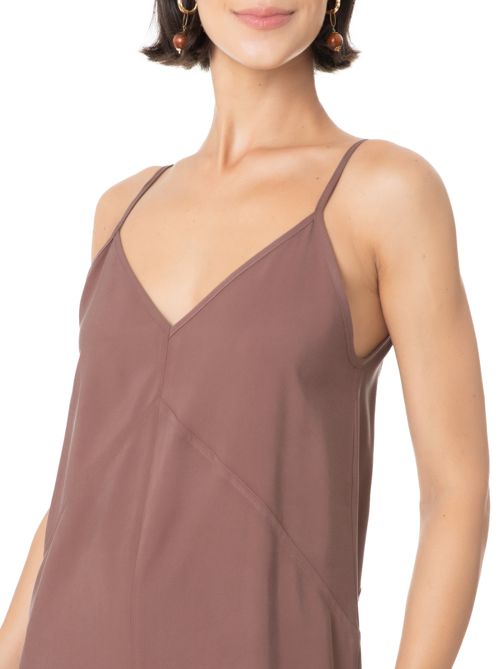 Vestido Midi Fendas Laterais Vinho Hering