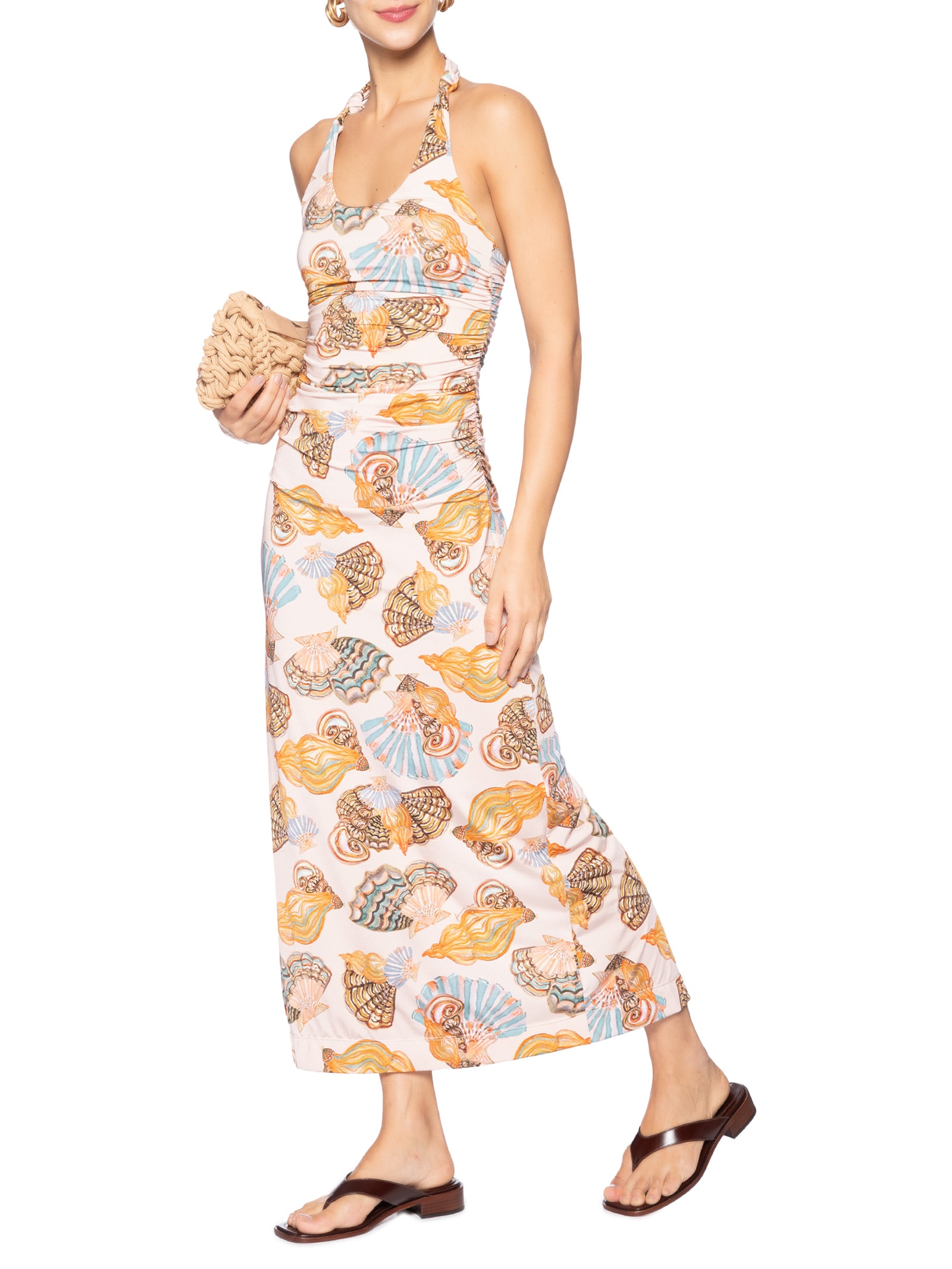 Vestido Midi Festa De Concha Rosa Farm