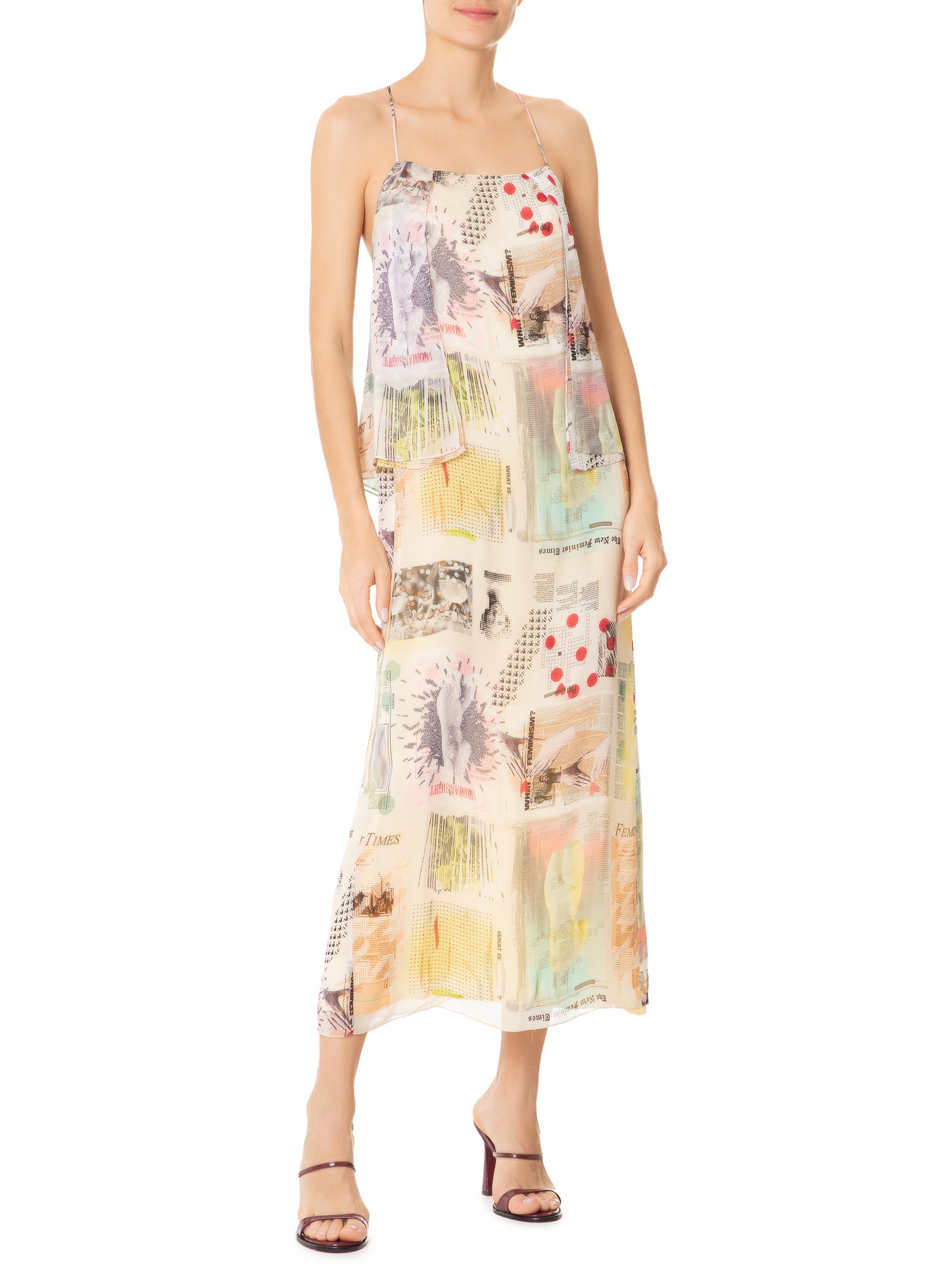 Vestido Midi Fig Journal Bege Animale