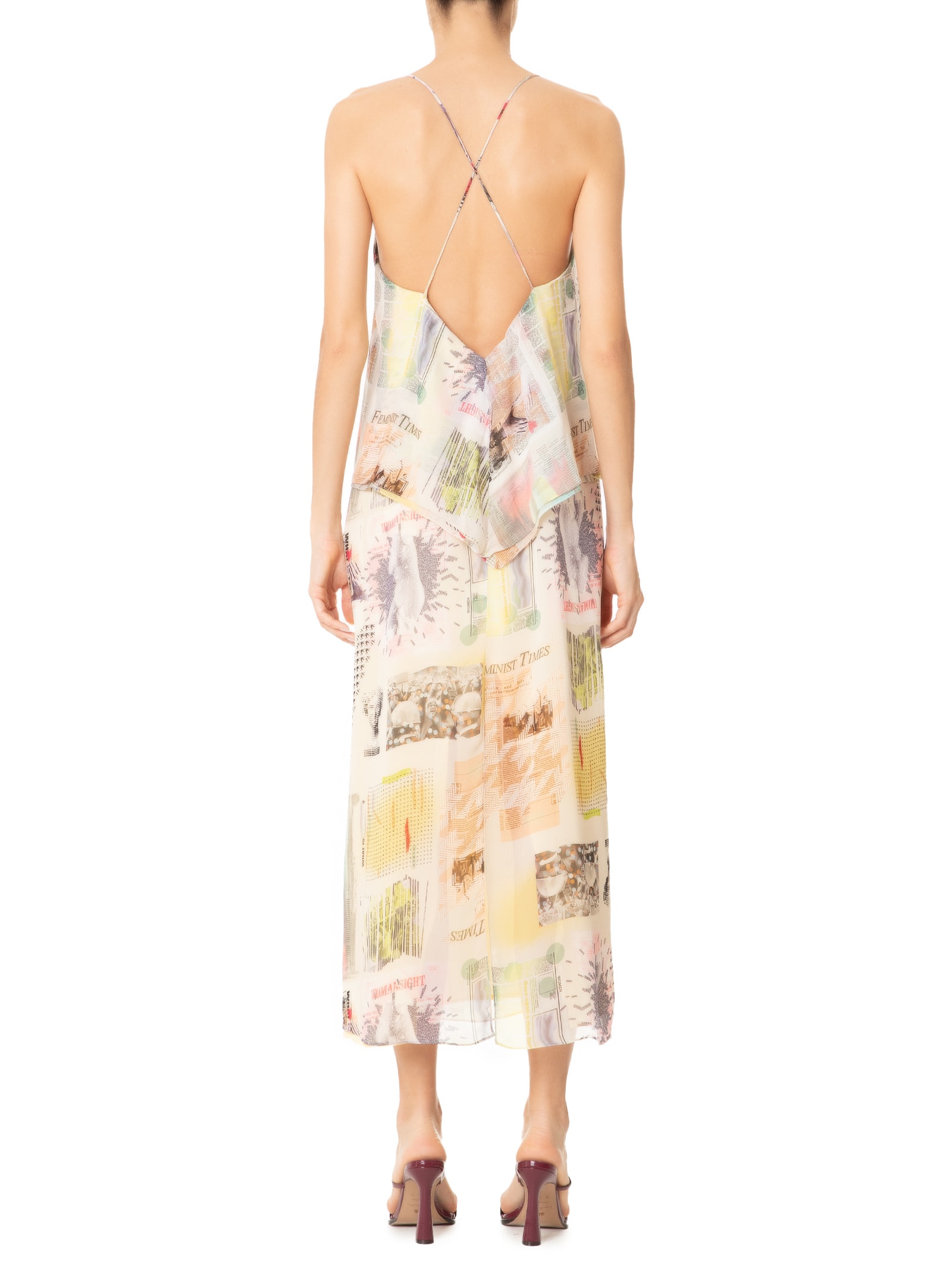 Vestido Midi Fig Journal Bege Animale