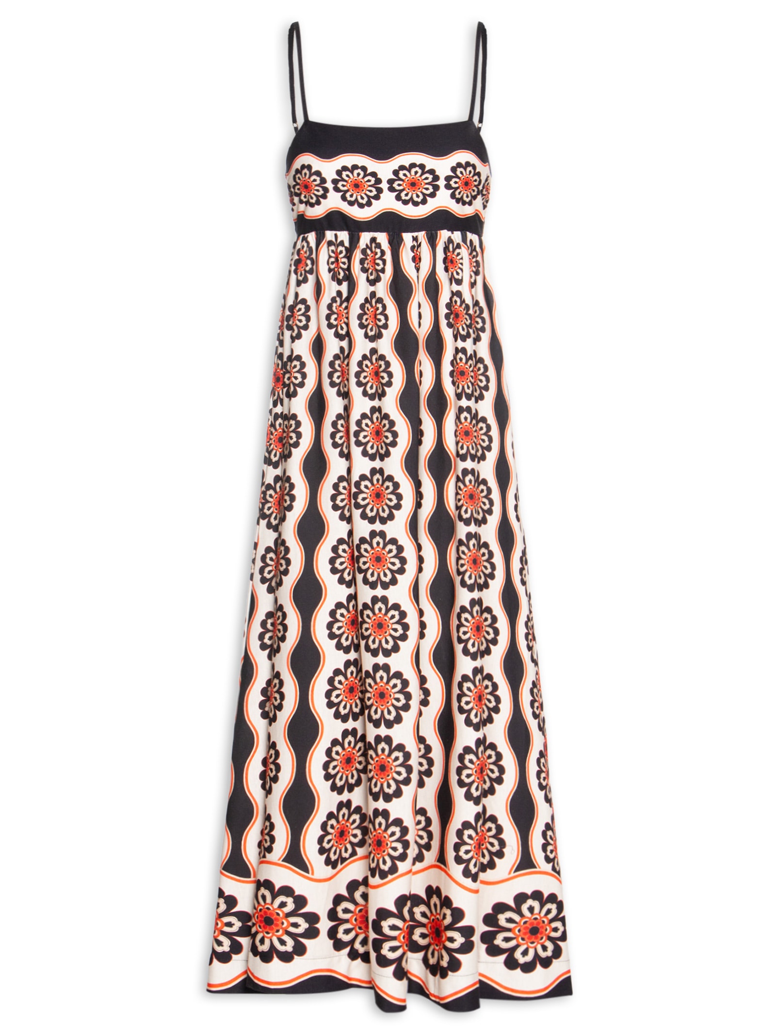 Vestido Midi Fiorella Preto Farm