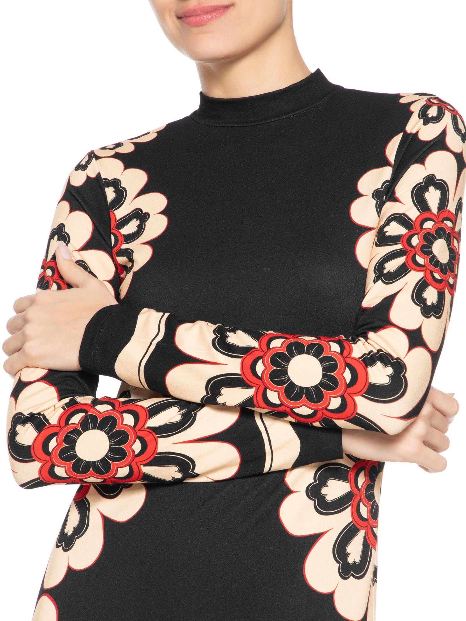 Vestido Midi Fiorella Preto Farm