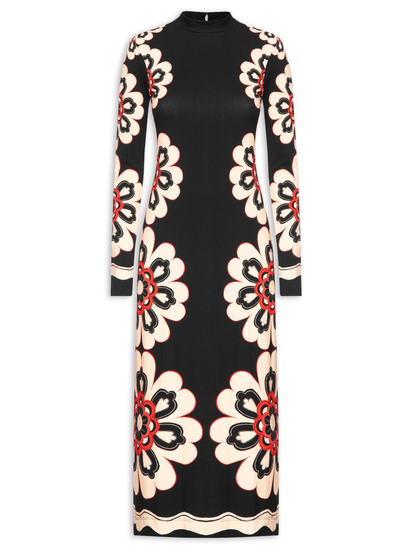 Vestido Midi Fiorella Preto Farm