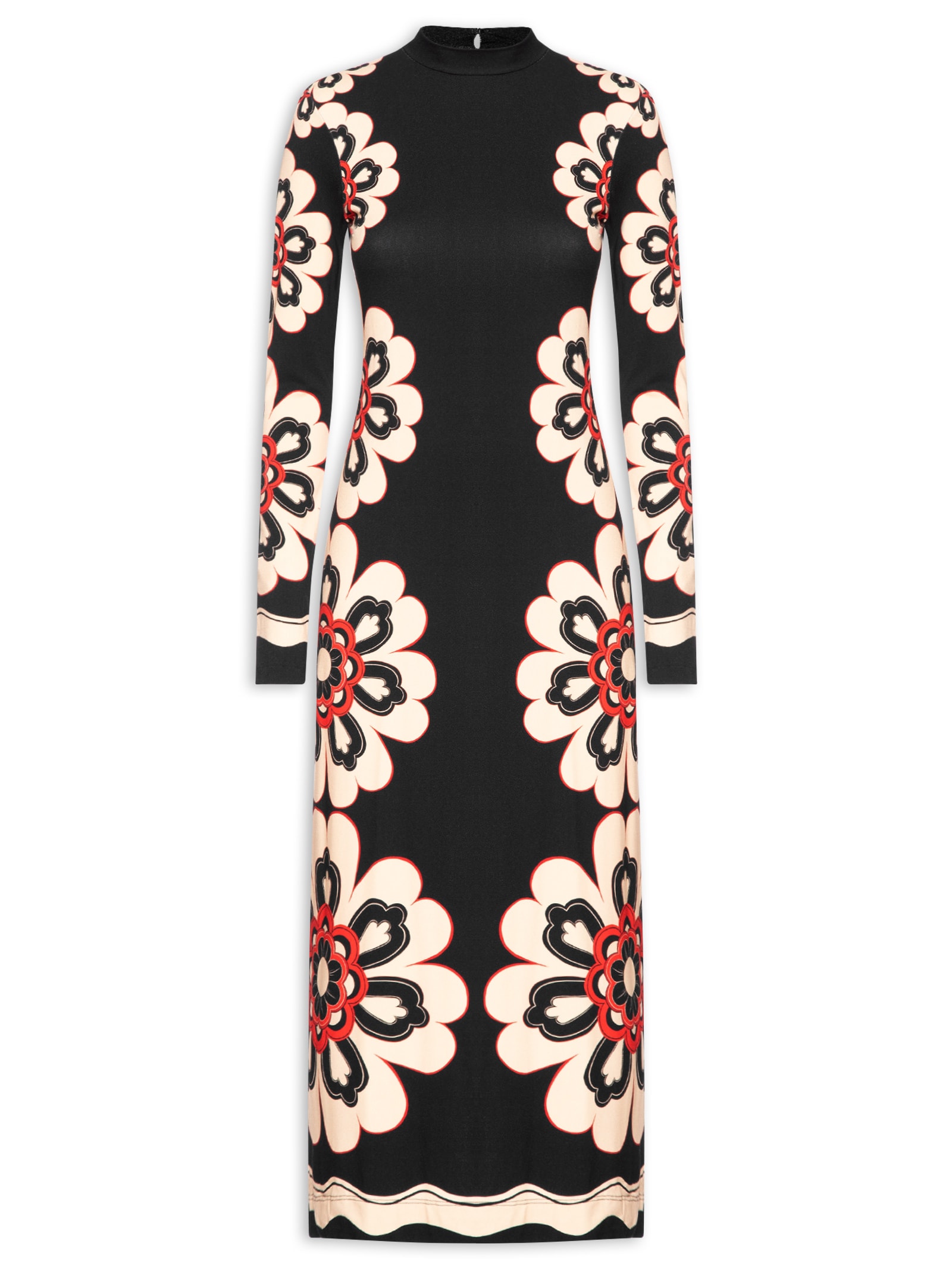 Vestido Midi Fiorella Preto Farm