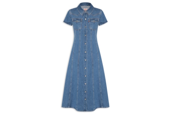 Vestido Midi Fit And Flare Western Dress – Azul