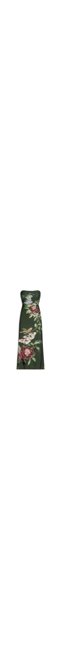 Vestido Midi Flor De Pássaro - Verde