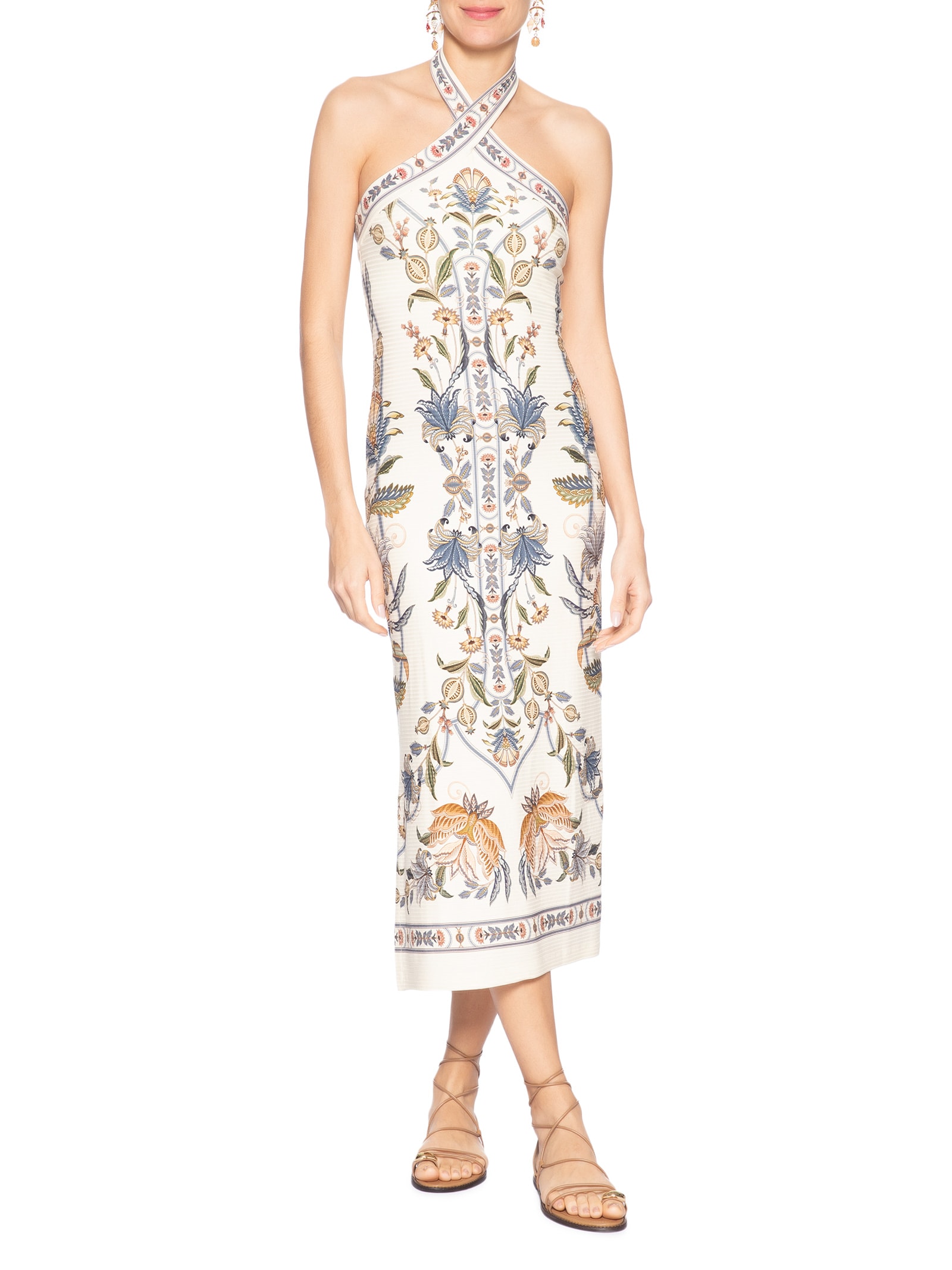 Vestido Midi Flor do Deserto – Bege Farm
