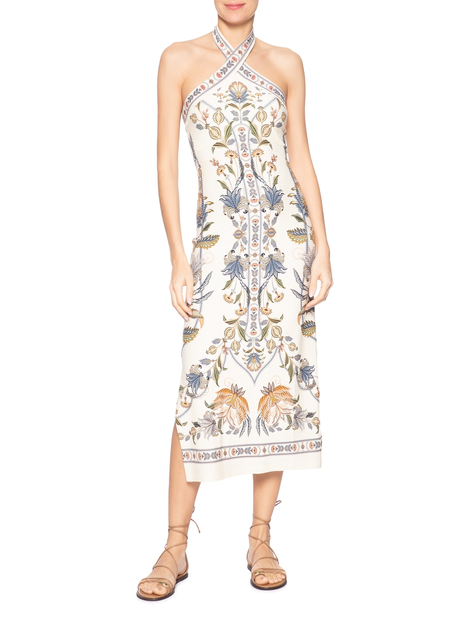 Vestido Midi Flor do Deserto – Bege Farm
