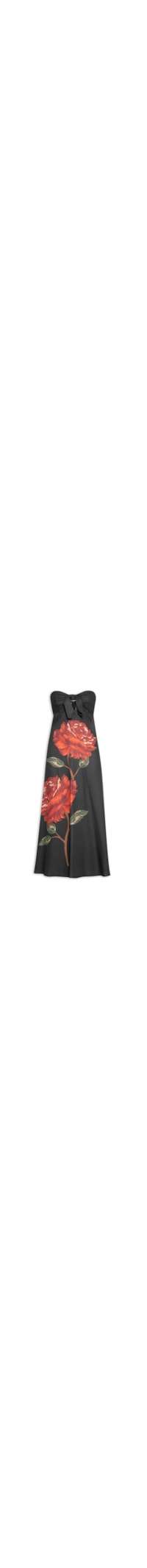 Vestido Midi Flor Rosalia - Preto