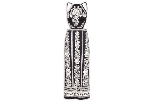 Vestido Midi Floral Delicado – Preto