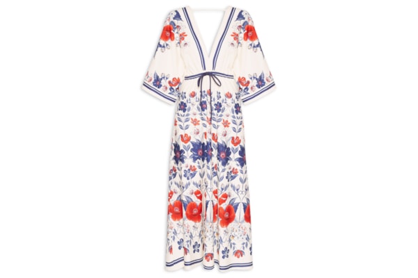 Vestido Midi Floral Lina - Branco