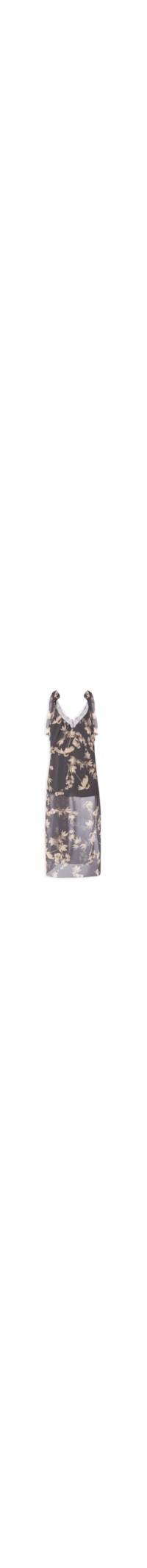 Vestido Midi Floral Sépia - Preto