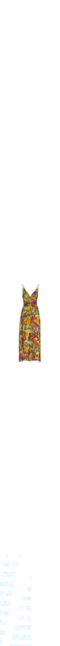 Vestido Midi Floral Tropical - Verde