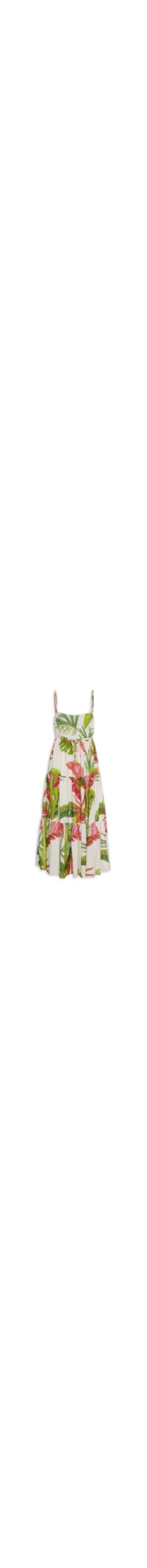 Vestido Midi Floresta De Cor - Branco