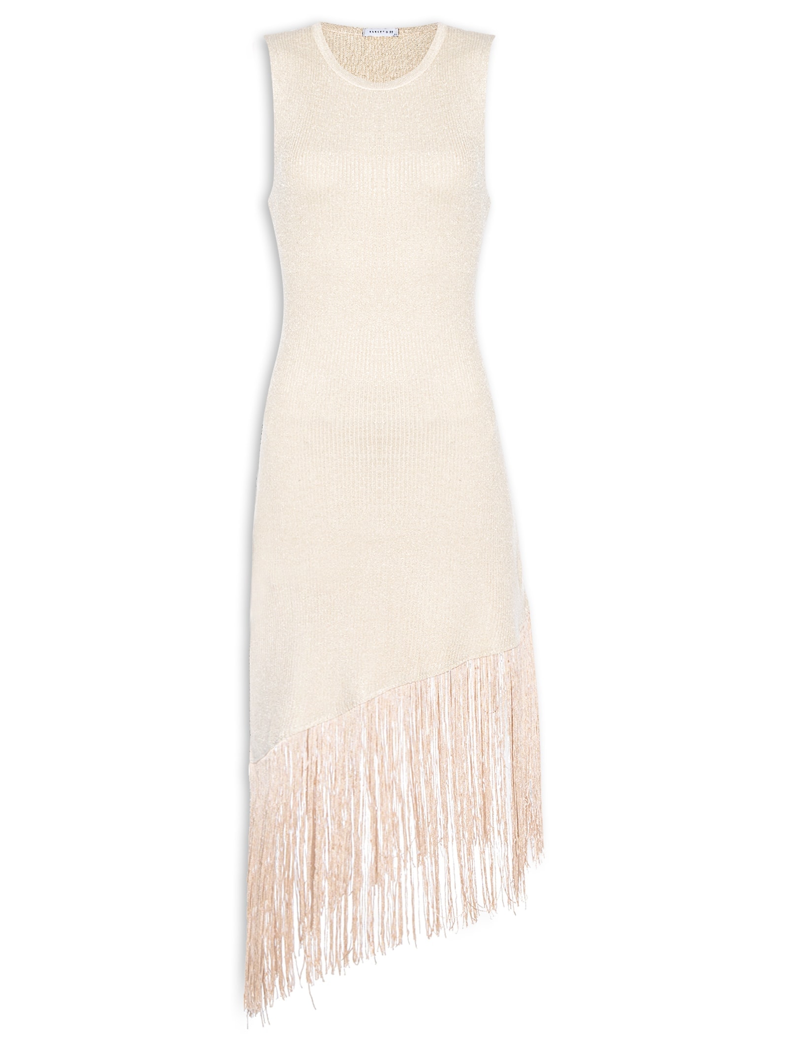 Vestido Midi Franja Bege Market 33