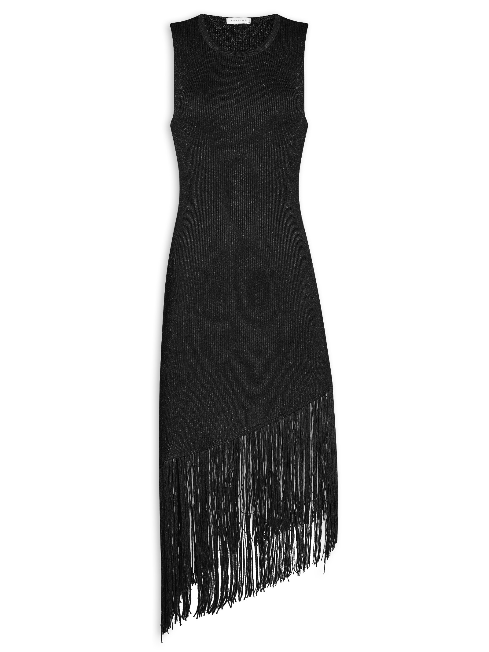 Vestido Midi Franja Preto Market 33