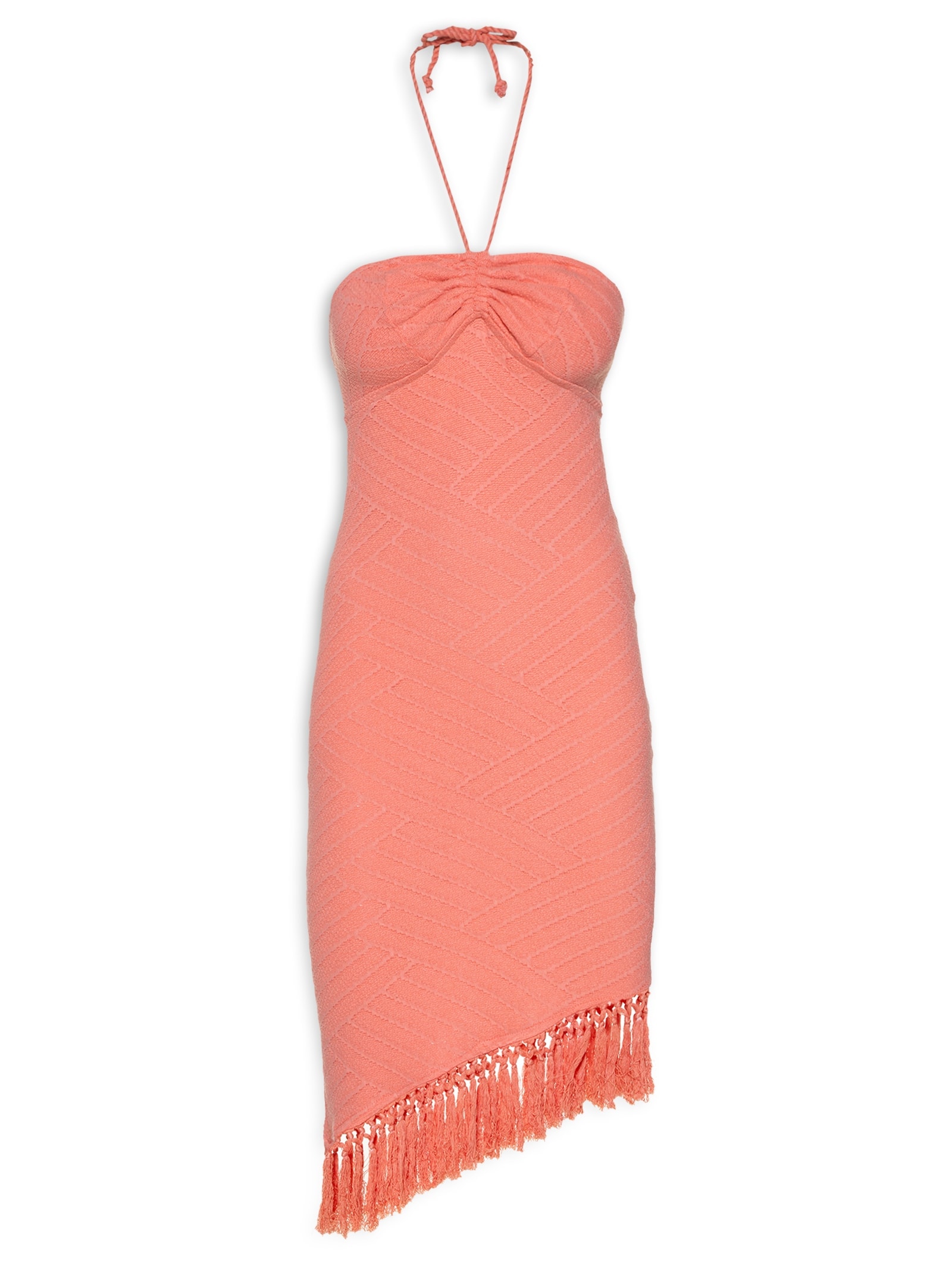 Vestido Midi Franjas Laranja Market 33