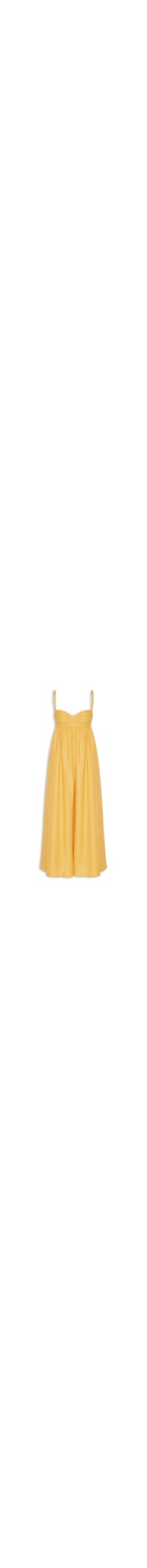 Vestido Midi Franzido - Amarelo