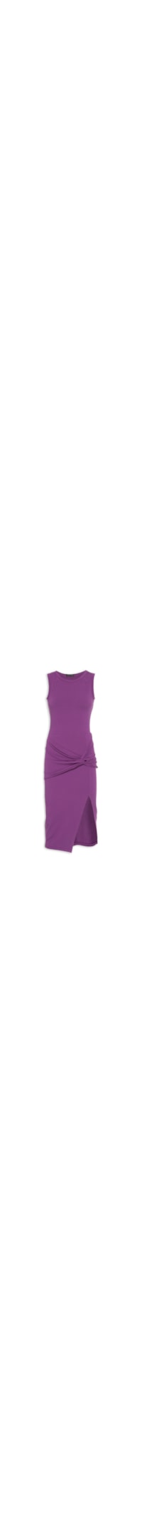 Vestido Midi Franzido - Roxo