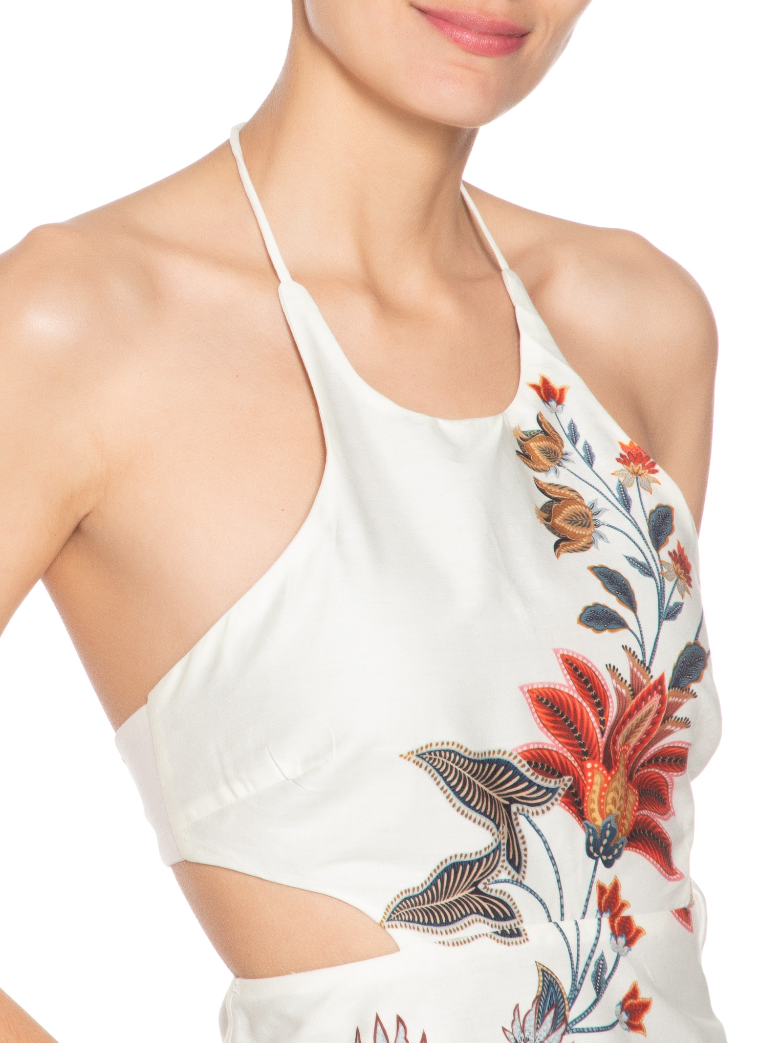 Vestido Midi Frente Única Bohoflor Bege Farm