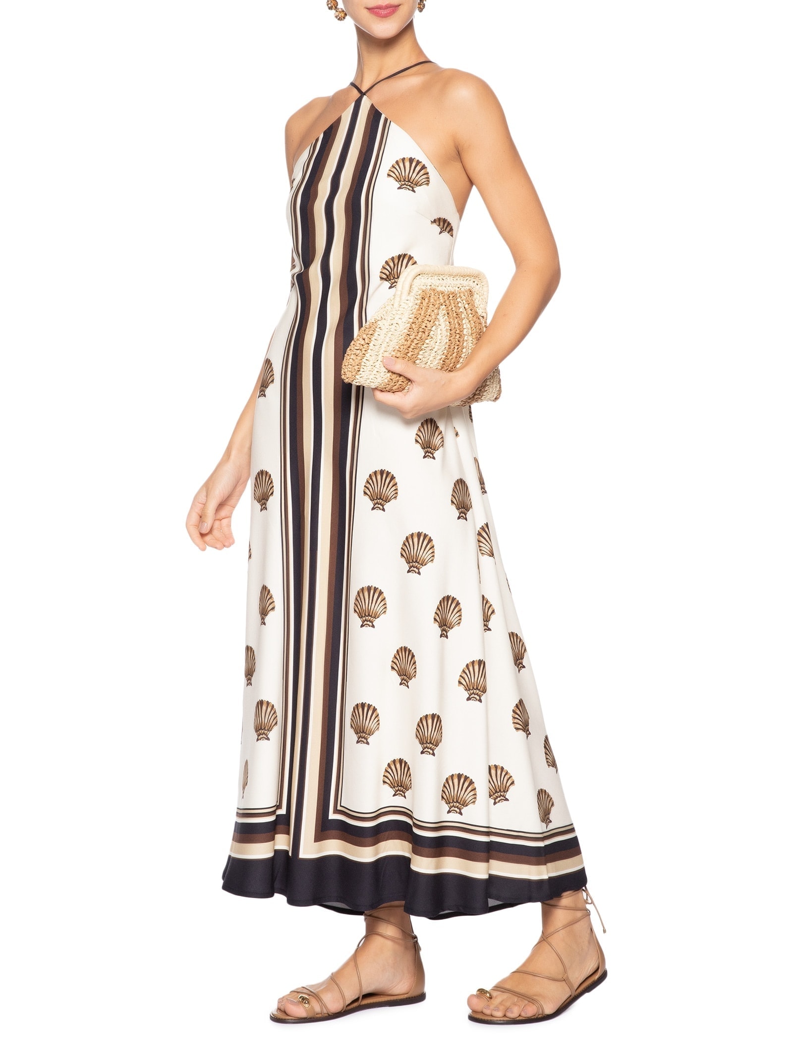 Vestido Midi Frente Única Conchita Branco Farm