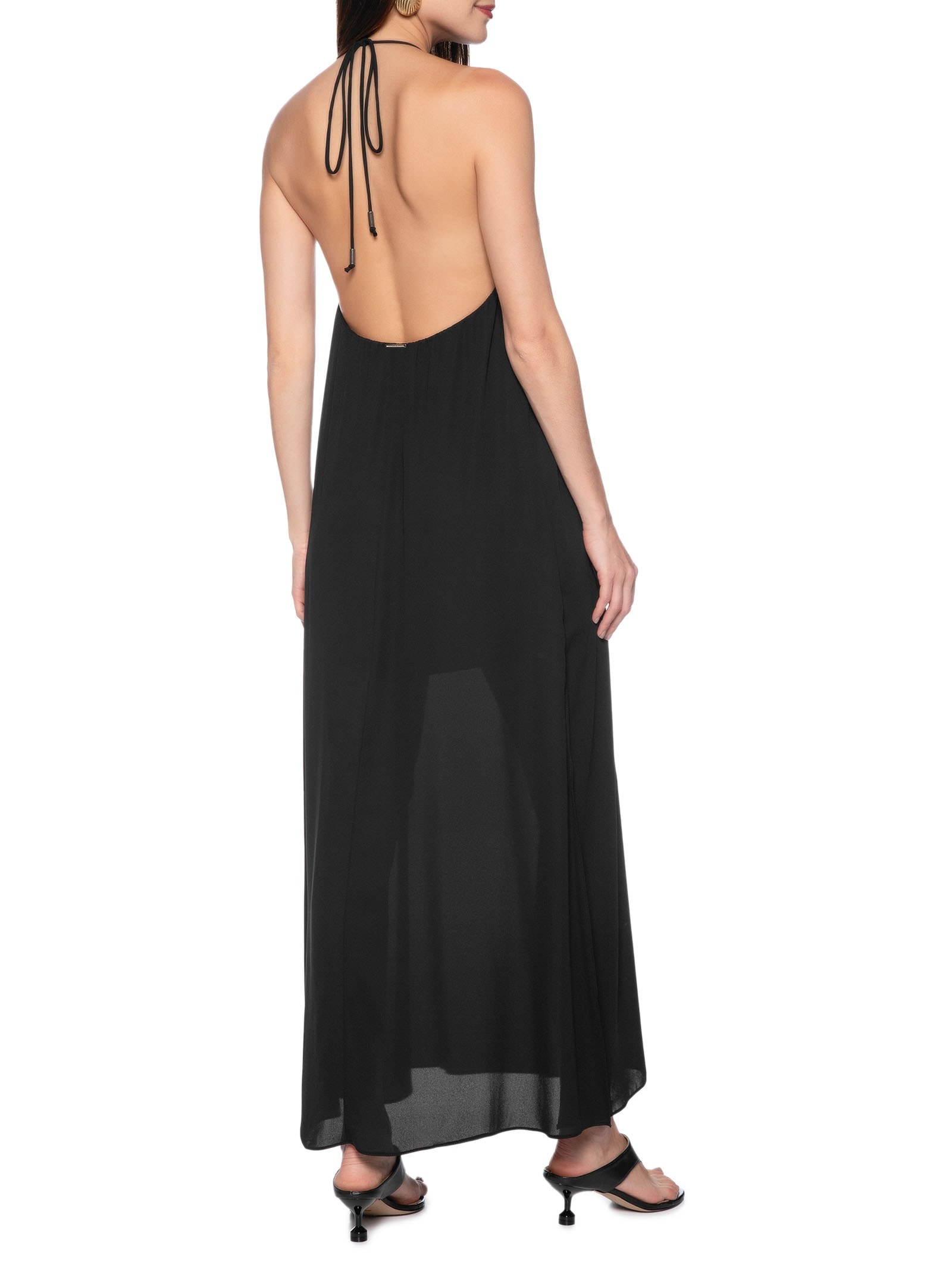 Vestido Midi Frente Única Preto My Favorite