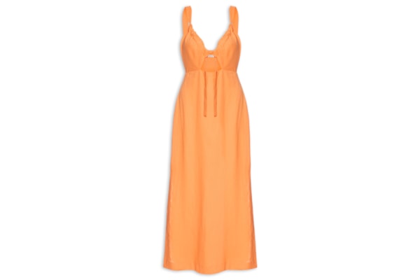 Vestido Midi Frente Vazada - Laranja 
