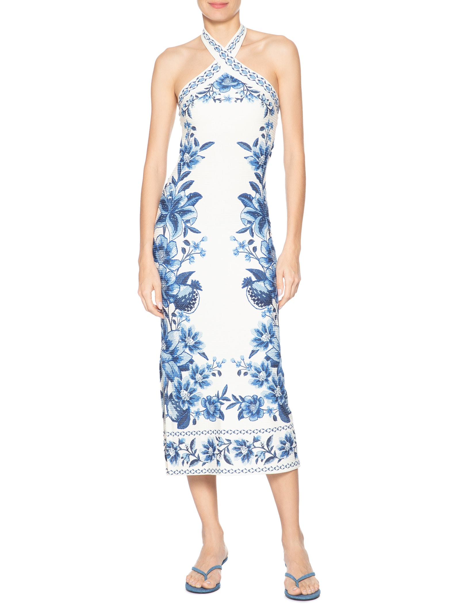 Vestido Midi Fruta De Verão Branco Farm