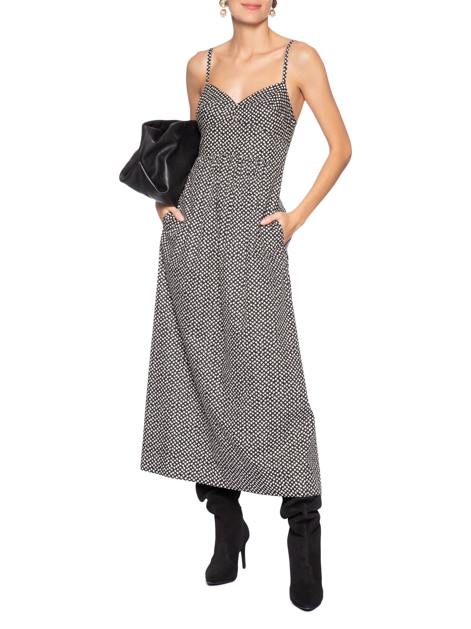 Vestido Midi Geo Starlight Preto Animale