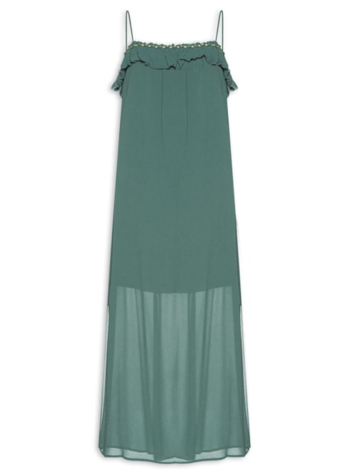 Vestido Midi GGT Bordado Tranca – Verde