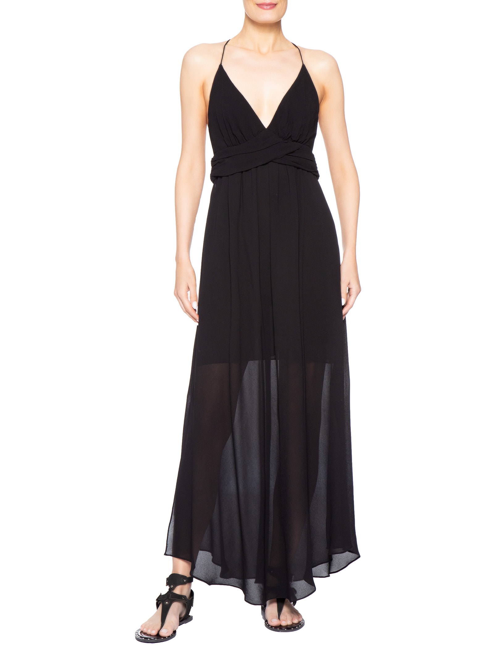 Vestido Midi Ggt Costas Metais Preto Maria Filó