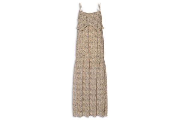 Vestido Midi Ggt Estampa Fable - Bege
