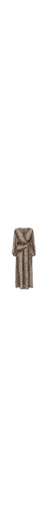 Vestido Midi GGT Estampa Felin - Marrom