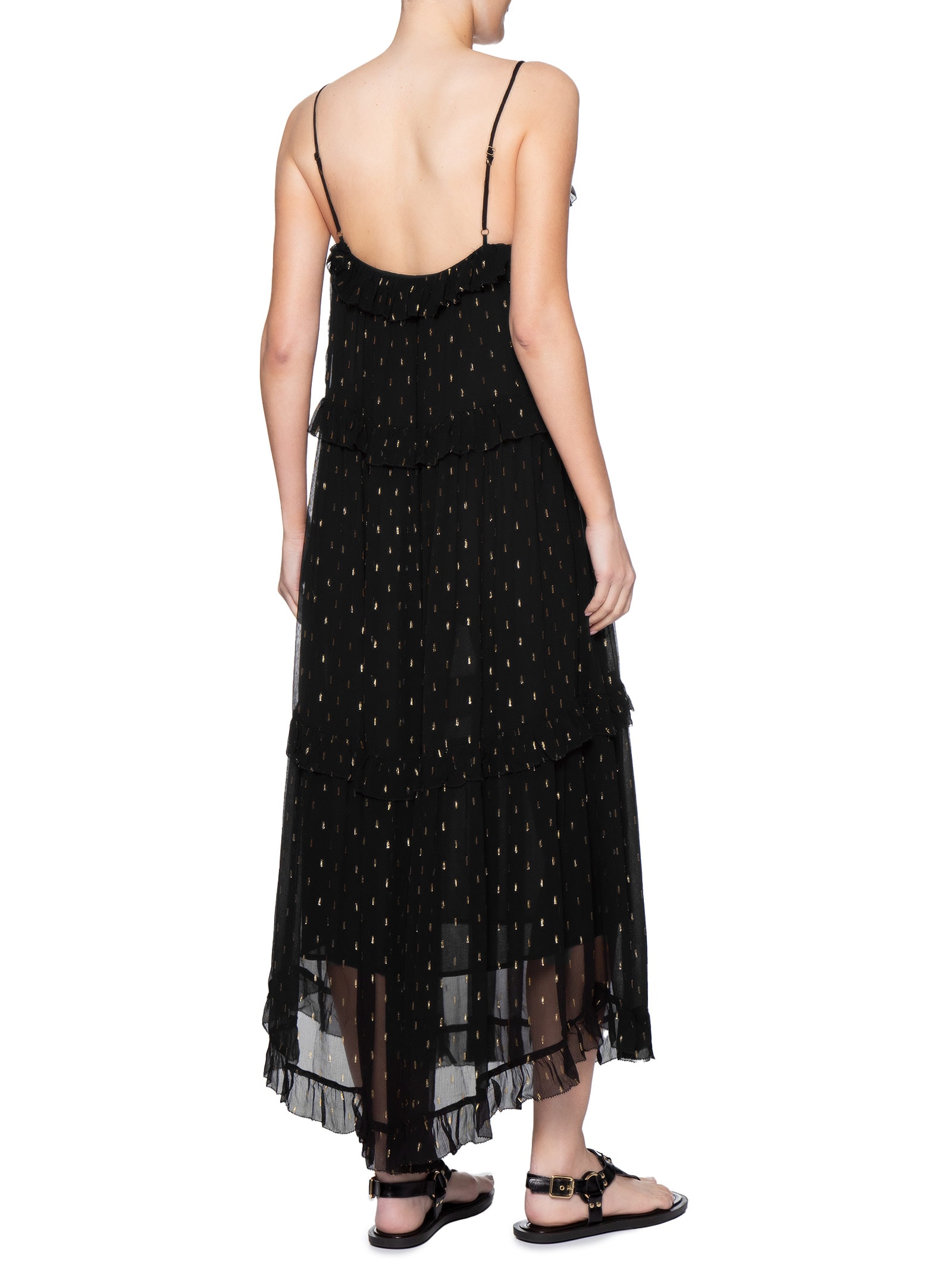 Vestido Midi GGT Lurex Preto Maria Filó